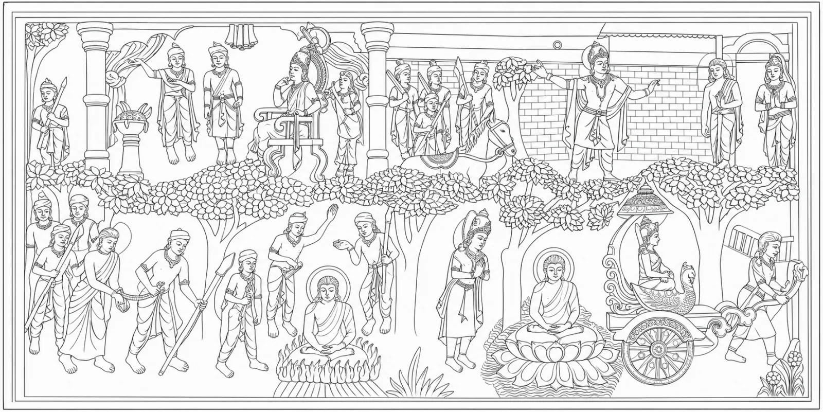 The pyre transformed into a lake; the king of Zahor offers his repentance