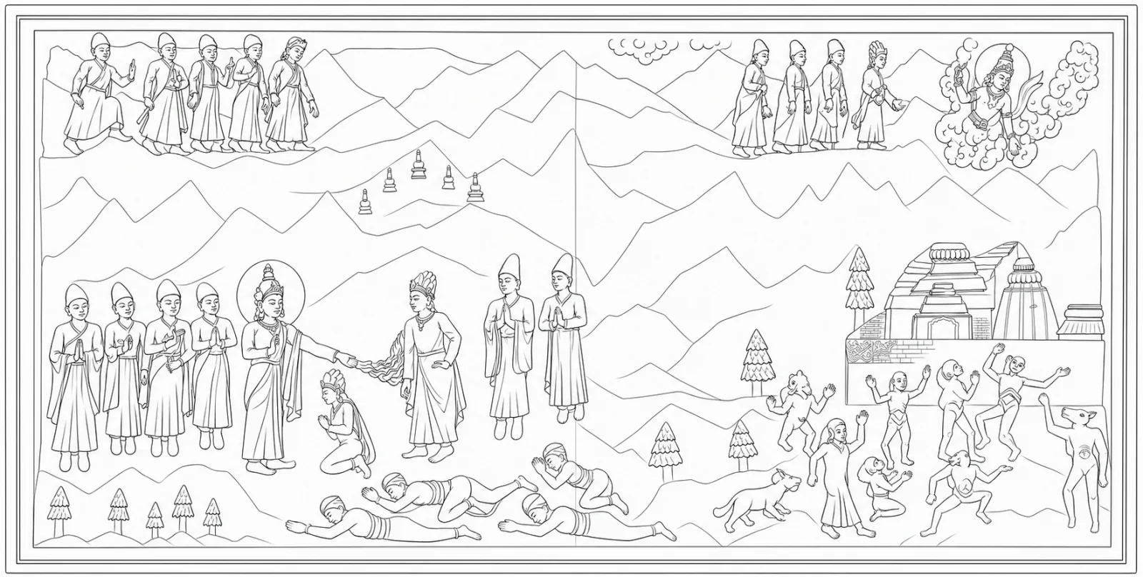 King Trisong Detsen welcomes Padmasambhava to the Land of Snows